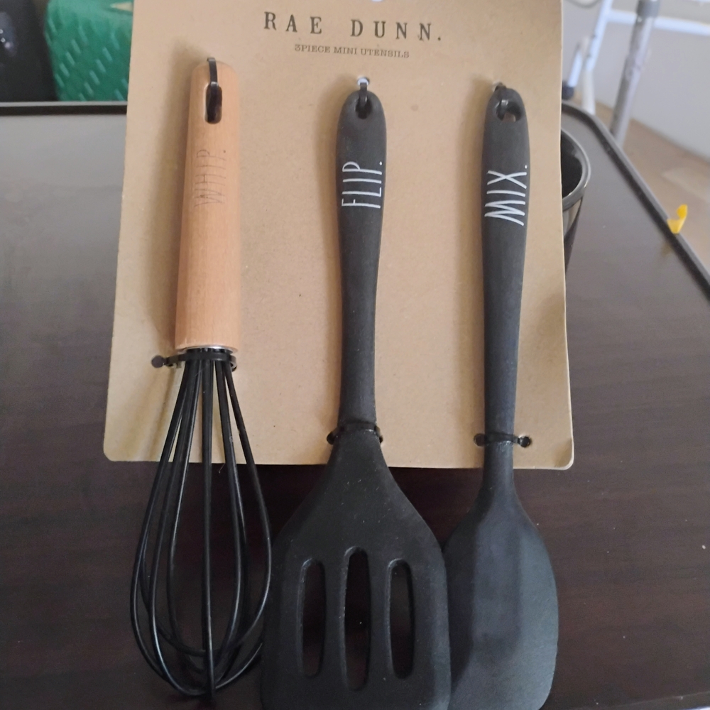 Rae Dunn Black Silicone MINI Utensils Set - 3 pc